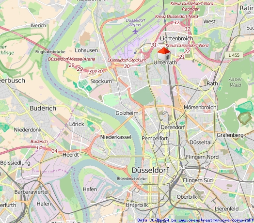 Unterrath: gepflegte 2 Zimmer mit Balkon und Einbauküche - Düsseldorf Unterrath